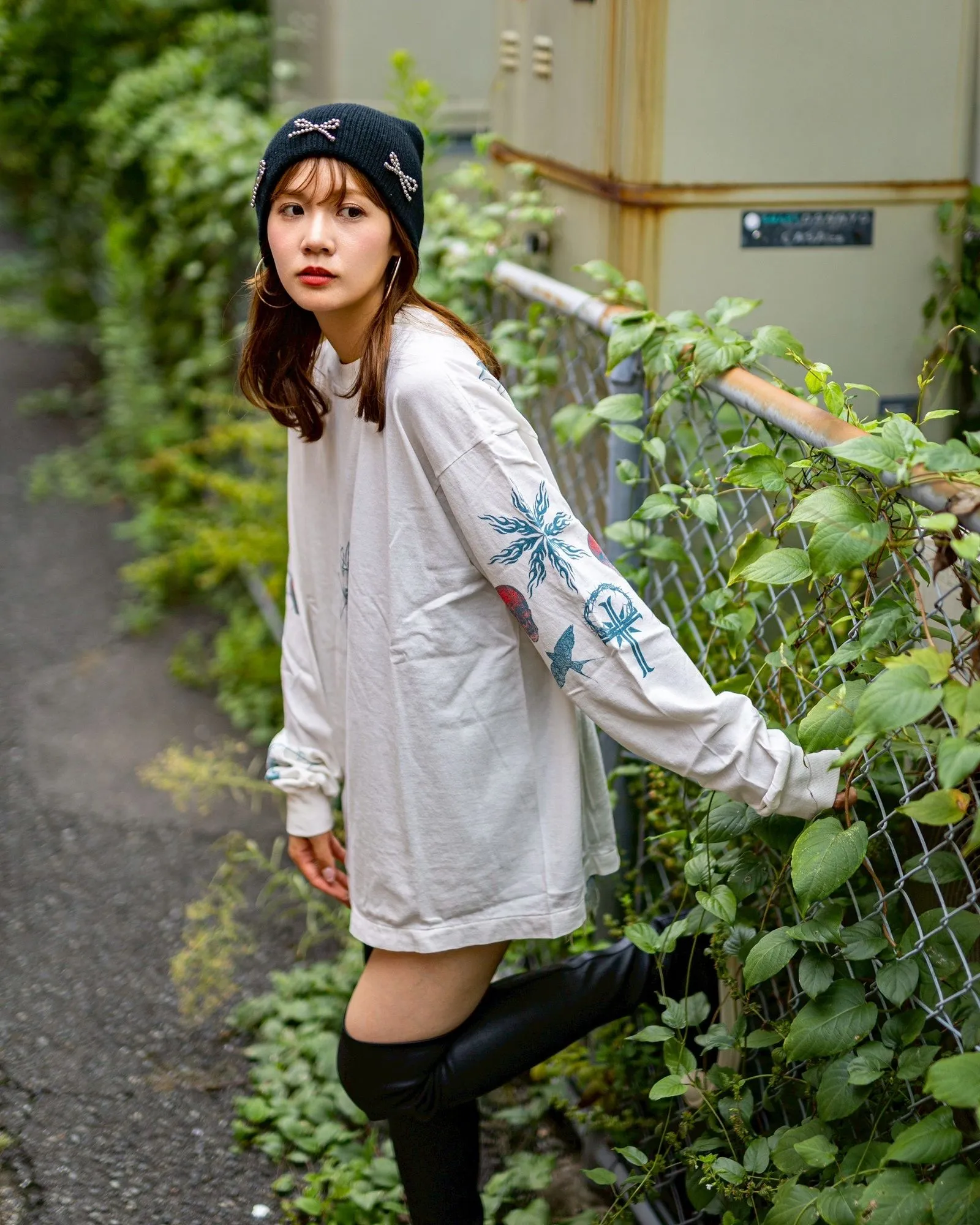 SAINT Mxxxxxx × Dr. Woo DW_LS TEE/TATTOO/WHT Dr.Woo joint model TATOO tattoo long sleeve off-white S-XL OE yarn Tube weaving high weight fabric without side seams Original printing water slurry process No touch printing Breathable and comfortable Original level replica printing Correct version Correct main mark/wash mark/cherub anti-counterfeiting mark
